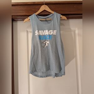 Blue Graphic Tank Top